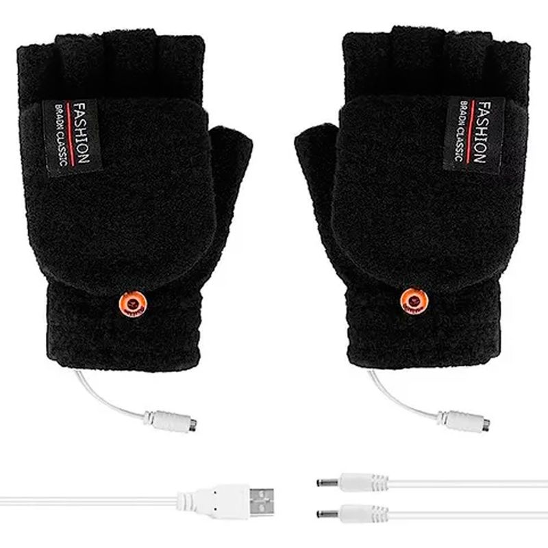 OFERTABKN - Guantes Calefactores Con Conexion Usb Calentador De Manos Negro