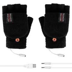 OFERTABKN - Guantes Calefactores Con Conexion Usb Calentador De Manos Negro