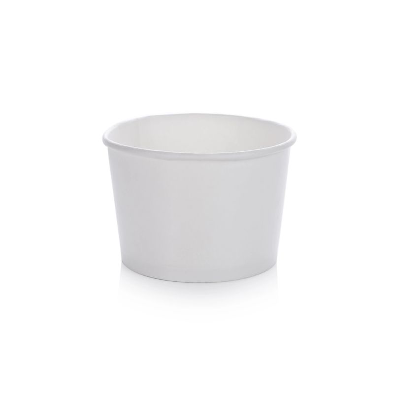 MOHICAN - Pote Polipapel P/helado 8  Oz/240 Cc. Blanco Pack 50 Uni