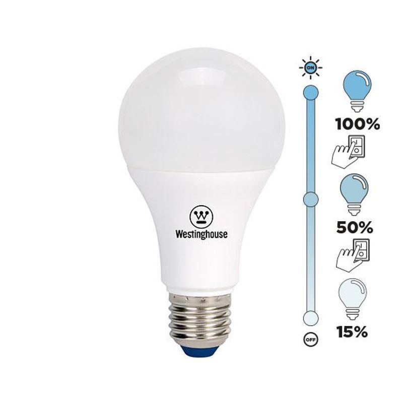 WESTINGHOUSE - Ampolleta Led Bola A60 10w Luz Blanco Frío E27 Dim WESTINGHOUSE