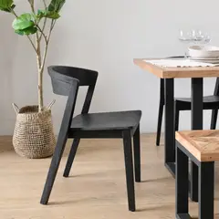AMOBLE - Silla Comedor Rover negra Amoblé