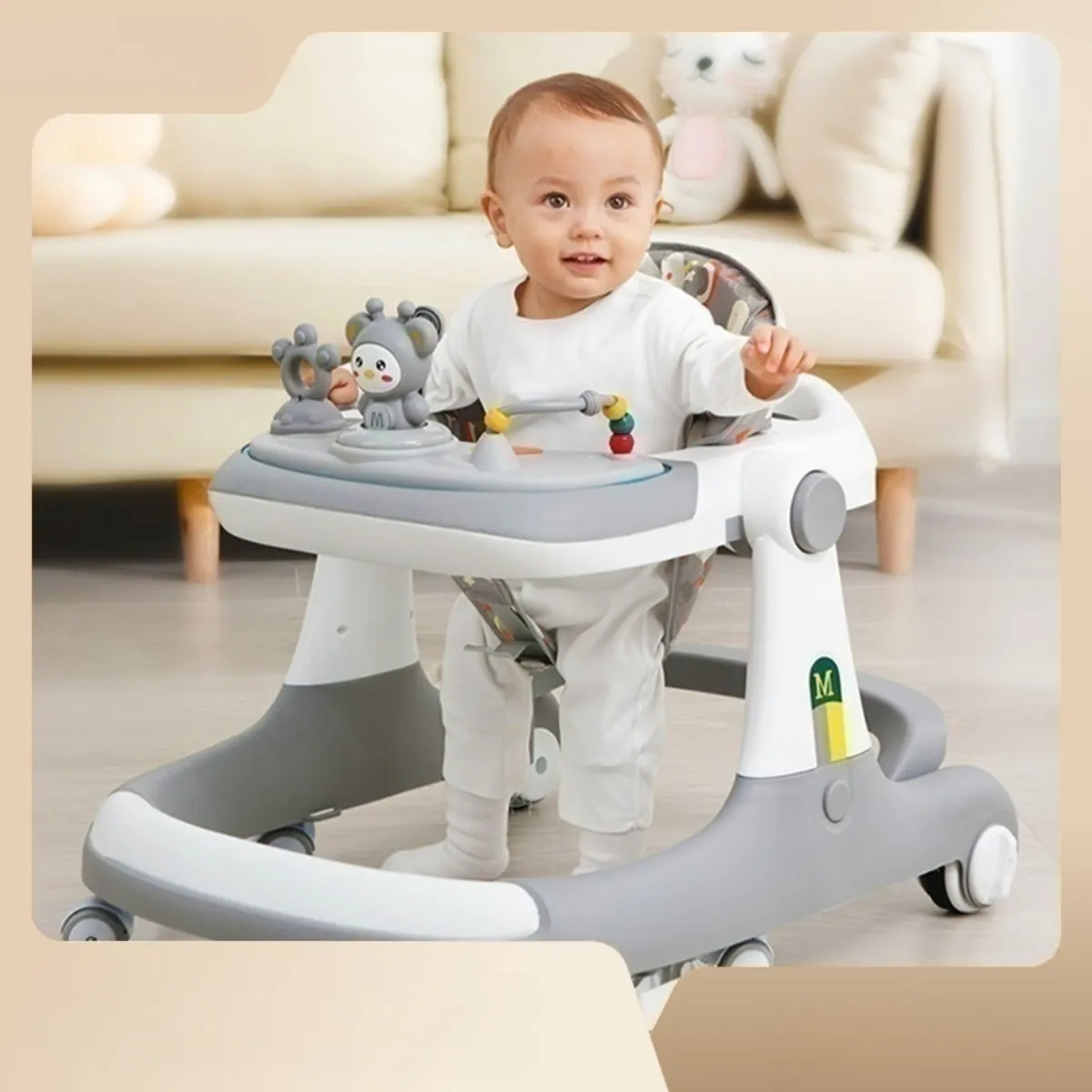 CRUSEC - Andadera de bebé multifuncional anticaida Unisex Gris