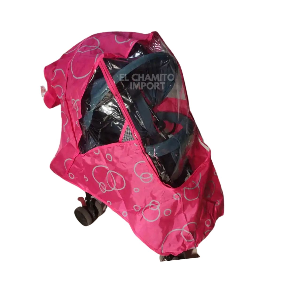 GENERICO - Cubre Coche Impermeable Protector Frio- Lluvia- Rosa