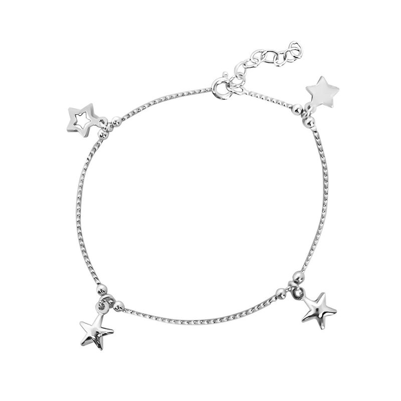 ANDREA COGGIOLA JOYAS - Pulsera Bolita Estrellas Plata Fina 925
