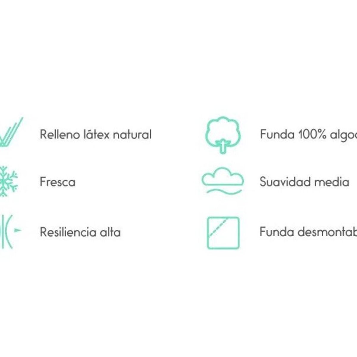 ROSEN - Almohada Rosen Látex Biorest Americana 42x66 cm