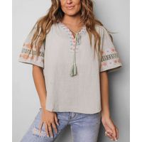 Top de algodón bordado