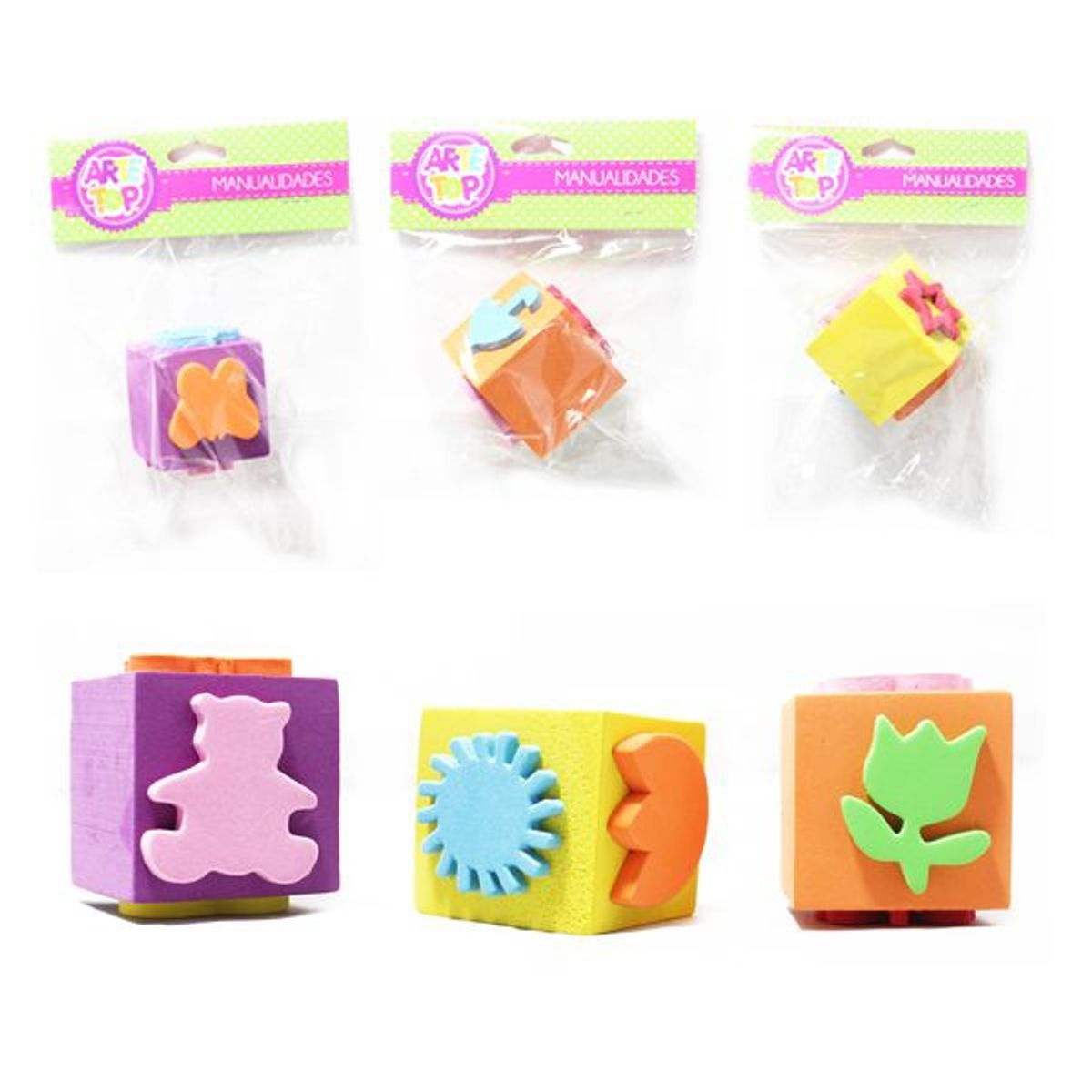 GENERICO - Tampones esponja tipo timbres para pintar