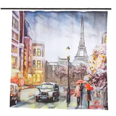 MASEL - Set Cortina Baño Paris Taxi 180x180 cm