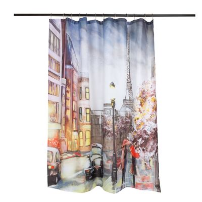 Imagen 2 del producto Set Cortina Baño Paris Taxi 180x180 cm