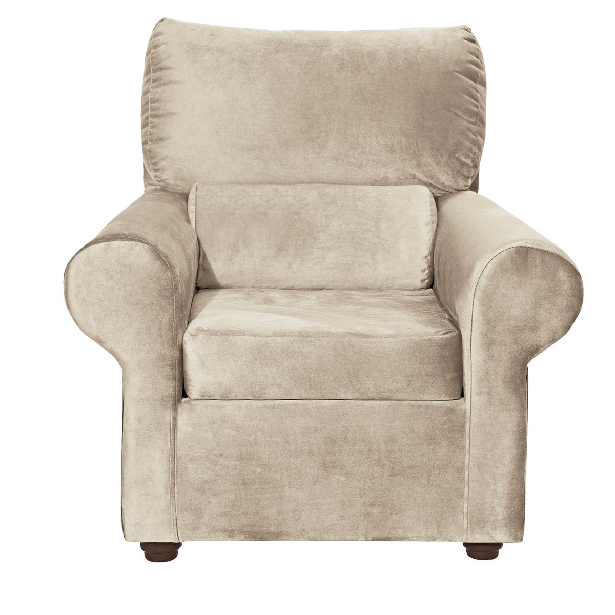 MASEL - Sillon 1C Beron Felpa Beige 95x90x100 cm