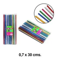 GENERICO - Pack 10 Barra de silicona glitter 7ml 30cm