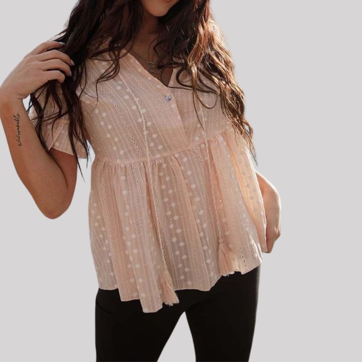 ARRAKASTA - Top de algodón bordado