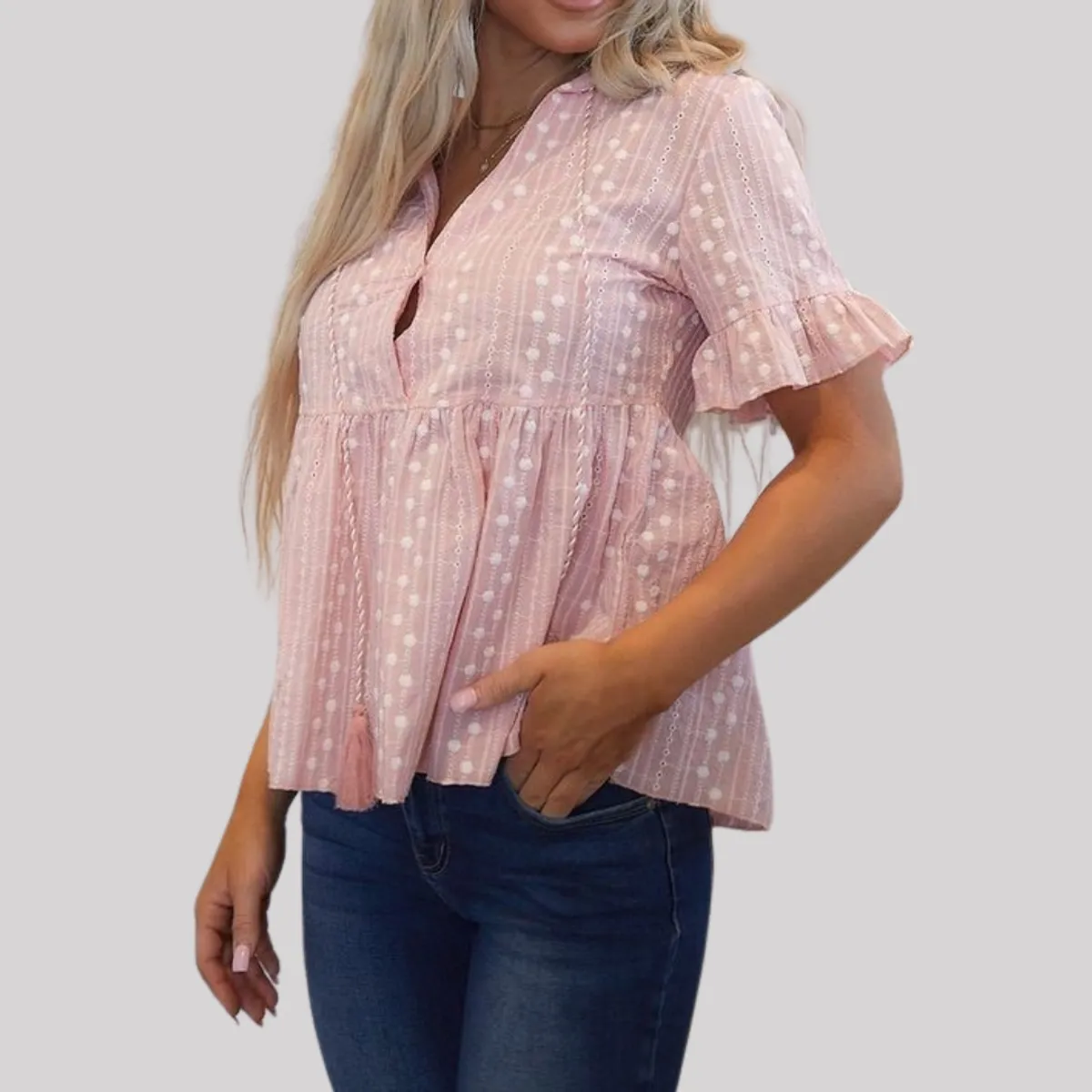 ARRAKASTA - Top de algodón bordado