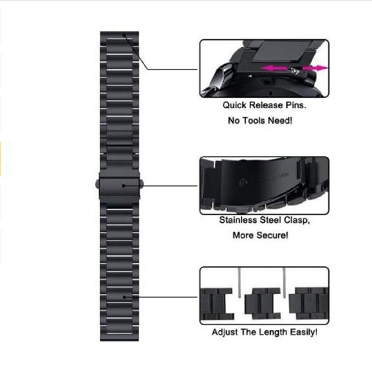 GENERICO - Correa Acero Para Xiaomi S1 Gl  S1 Active  Ajustador