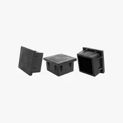MOHICAN - REGATÓN 30 x 30 MM CUADRADO INTERIOR NEGRO PACK 4 UNI