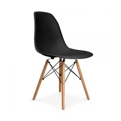 CORI CORI - Juego de Comedor Mesa color madera 120cm + 4 sillas Eames Replica Negro