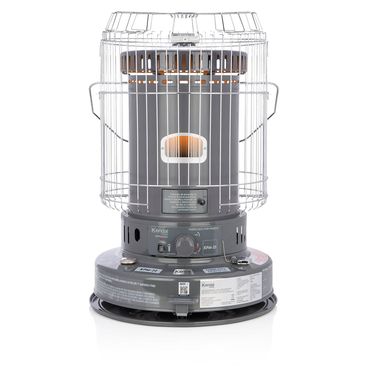 KENDAL - Estufa a Parafina Mecha KPM-23 Gris
