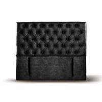 Respaldo Florencia Negro King Capitoné Cuero