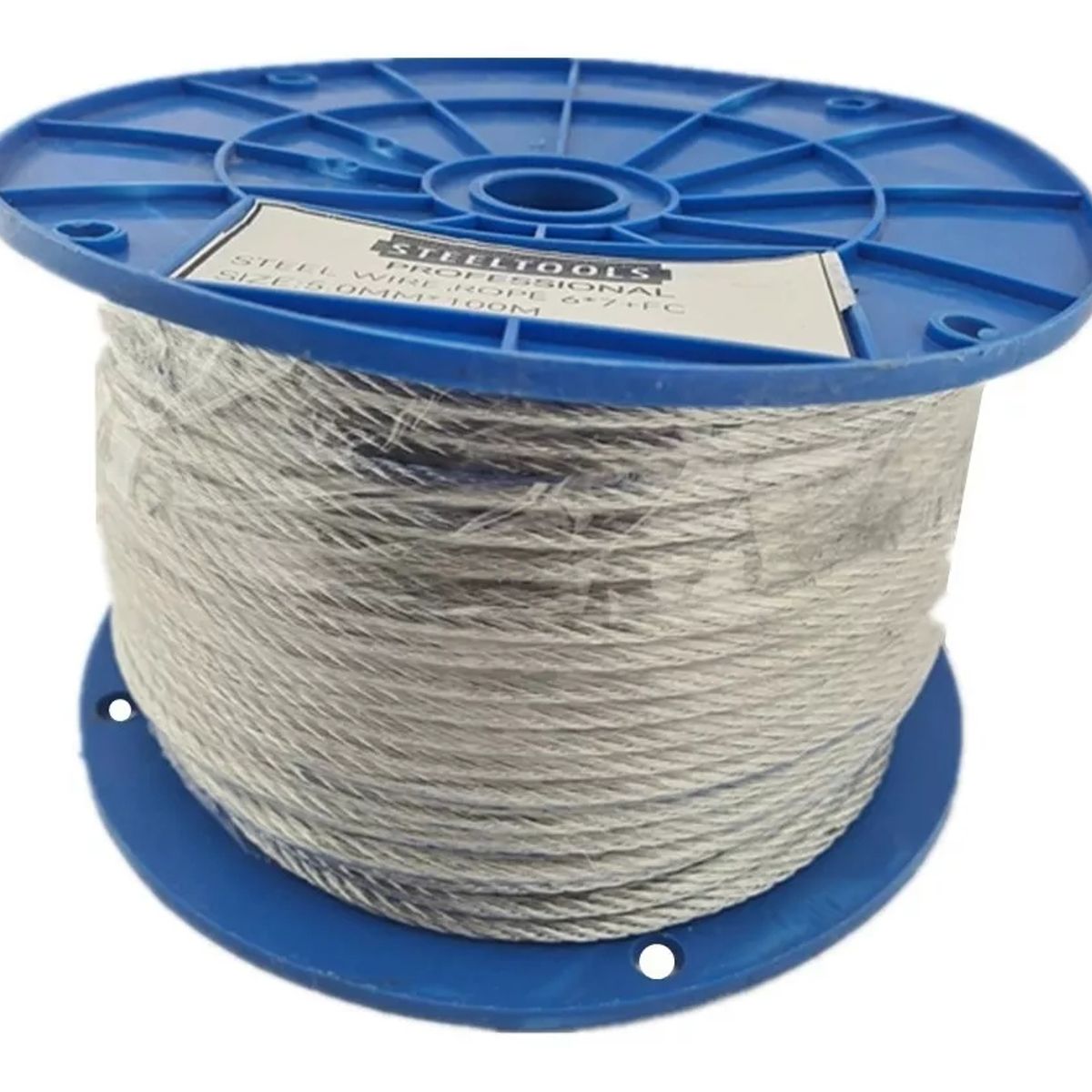 GENERICO - Piola Cable De Acero 5.0 Mm Rollo 100 Metros Galvanizado