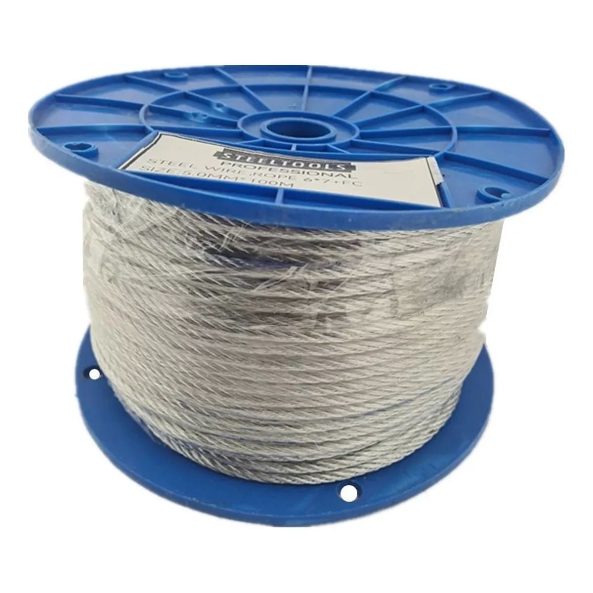 GENERICO - Piola Cable De Acero 5.0 Mm Rollo 100 Metros Galvanizado