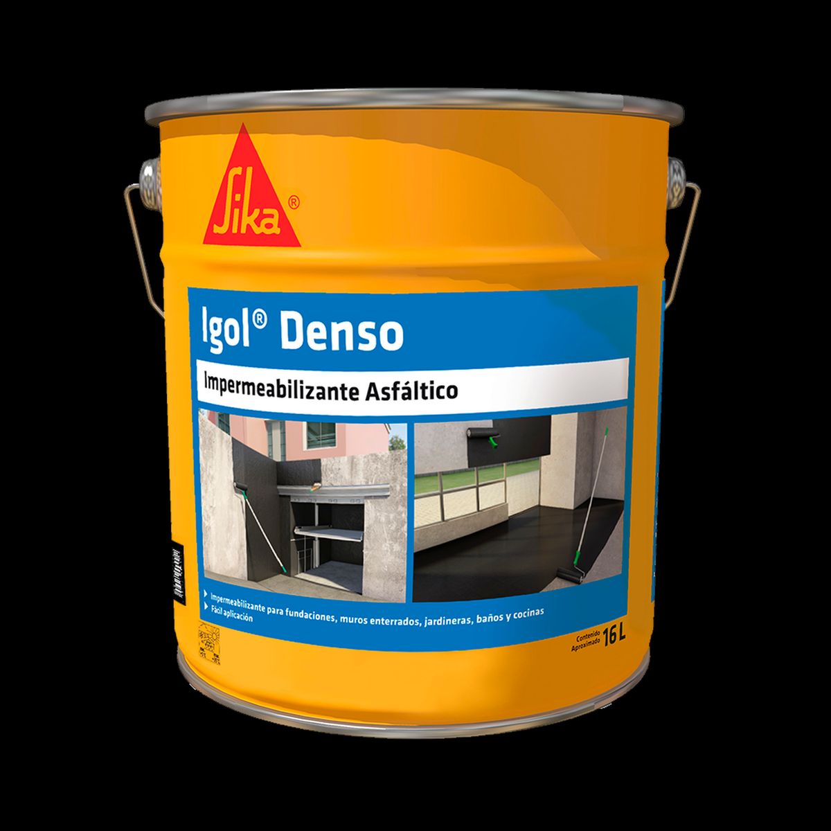 SIKA - IGOL DENSO - Impermeabilizante Asfáltico Universal Tineta 16lts