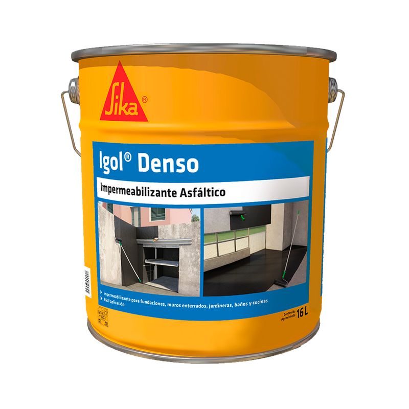 SIKA - IGOL DENSO - Impermeabilizante Asfáltico Universal Tineta 16lts