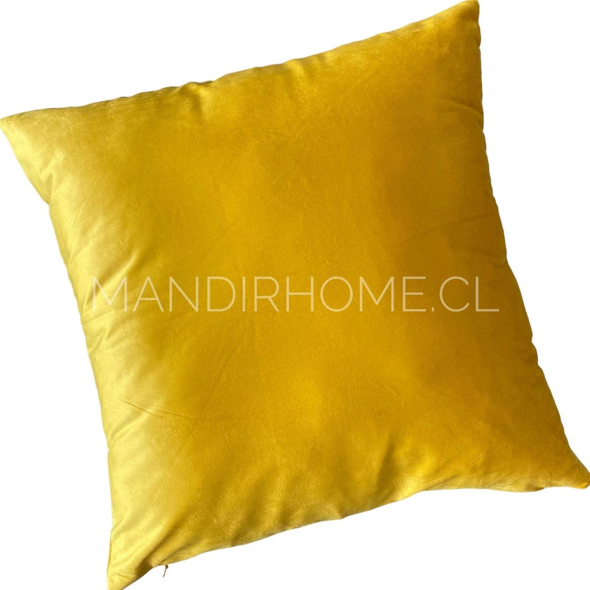 MANDIRHOME - Funda de Cojín Velvet Liso Amarillo Mostaza