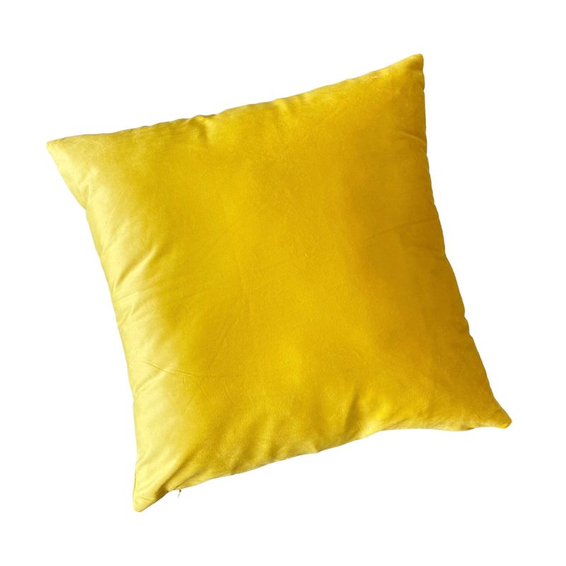MANDIRHOME - Funda de Cojín Velvet Liso Amarillo Mostaza