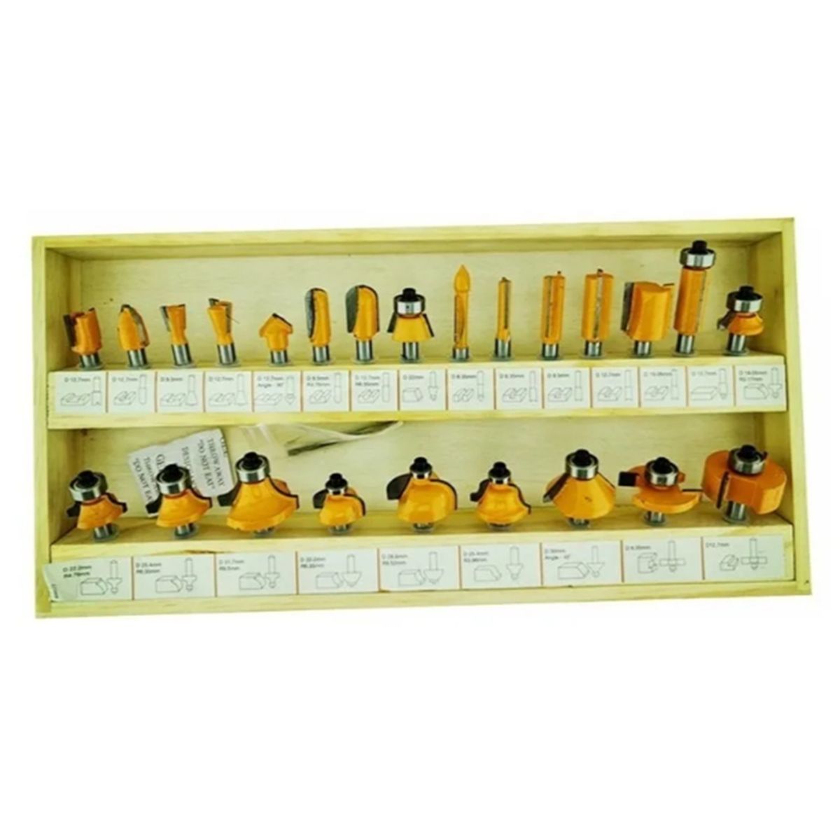 GENERICO - Kit Fresa 24 Pieza Madera 1/4 6.35mm Tupi Fresadora Crownman