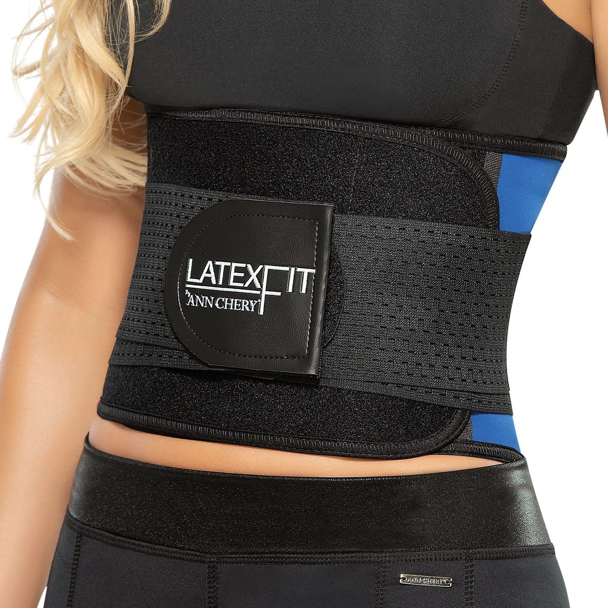 ANN CHERY - Ann Chery 2051 Latex Fit Azul Cinturilla de Avispa