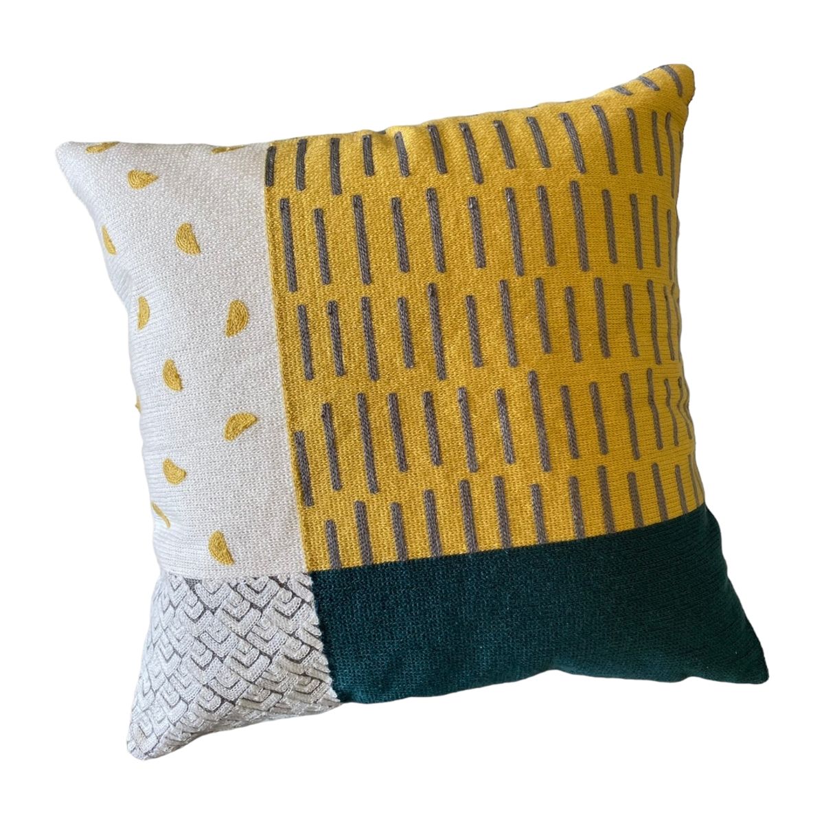 MANDIRHOME - Funda de Cojín Bordado Gaspar Geométrico Casual Bordado Cuadrada