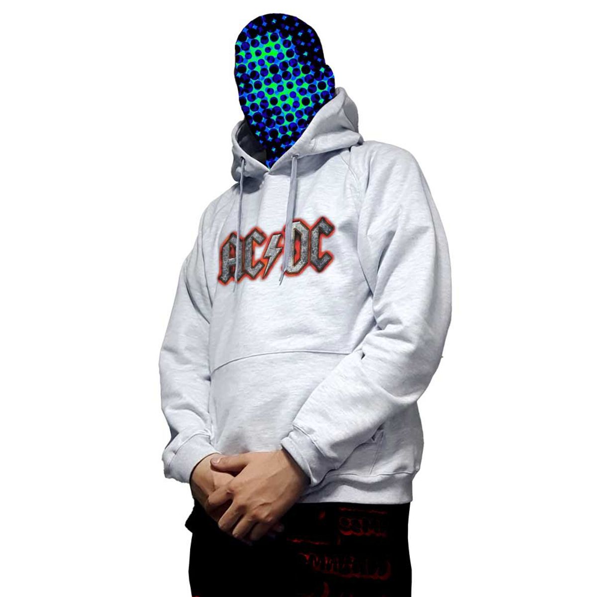 GENERICO - Poleron BAGÙ ACDC 643 Adulto Manga Raglan Capucha Canguro