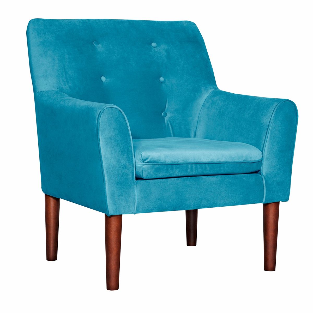 MASEL - Poltrona 1C Bergen Felpa  turquesa 78 x 70 x 98