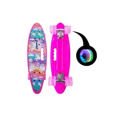 GENERICO - Skate Penny Cruiser Patineta Unicornio Pink Ruedas Led Niños