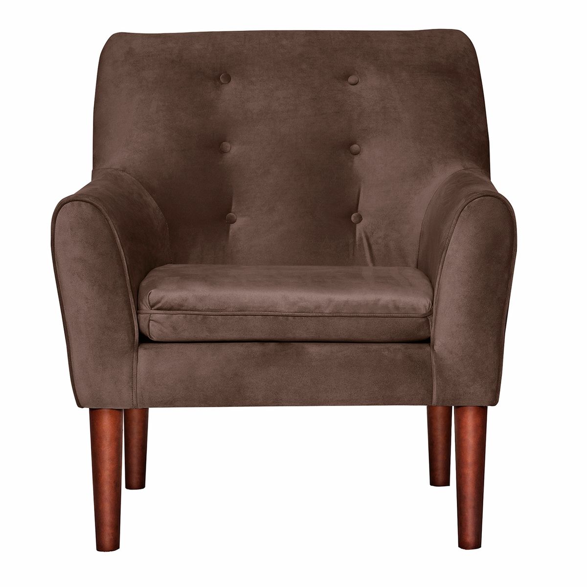 MASEL - Poltrona 1C Bergen Felpa Chocolate   78 x 70 x 98