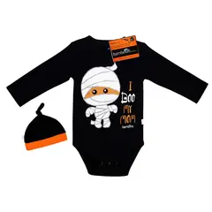 BAMBINO - Body Y Gorrito Halloween Momia Niño 12-18 Meses