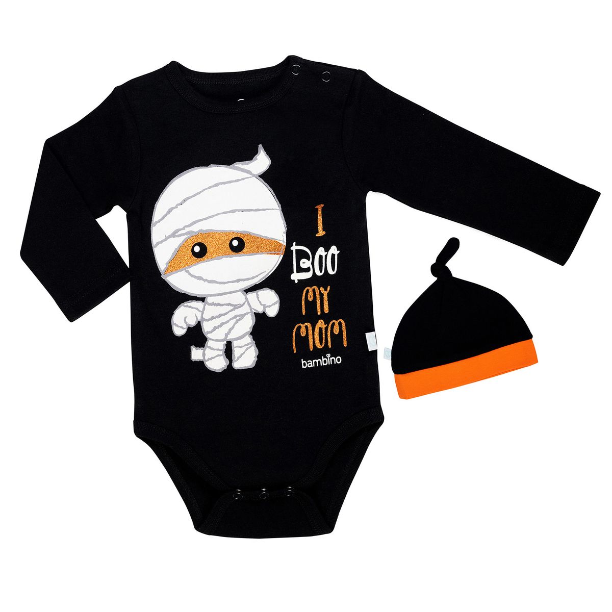 BAMBINO - Body Y Gorrito Halloween Momia Niño 12-18 Meses
