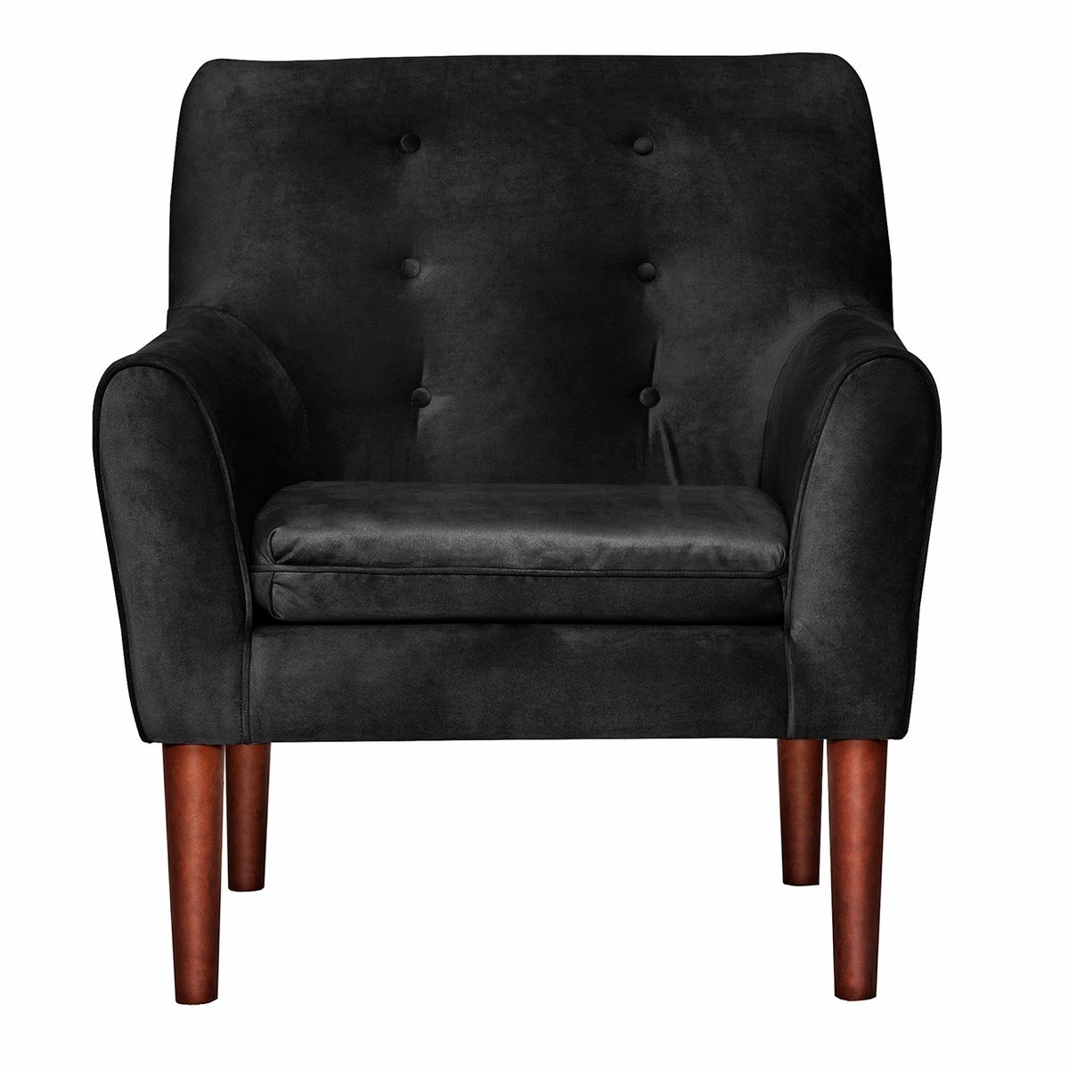 MASEL - Poltrona 1C Bergen Felpa negro   78 x 70 x 98