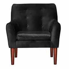 MASEL - Poltrona 1C Bergen Felpa negro  78 x 70 x 98