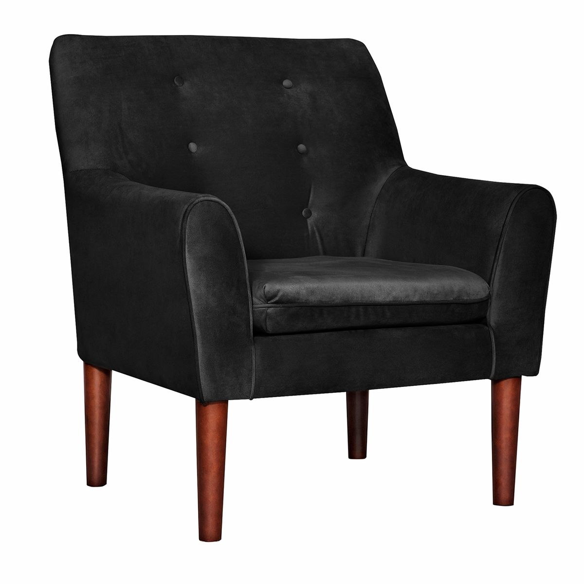 MASEL - Poltrona 1C Bergen Felpa negro   78 x 70 x 98