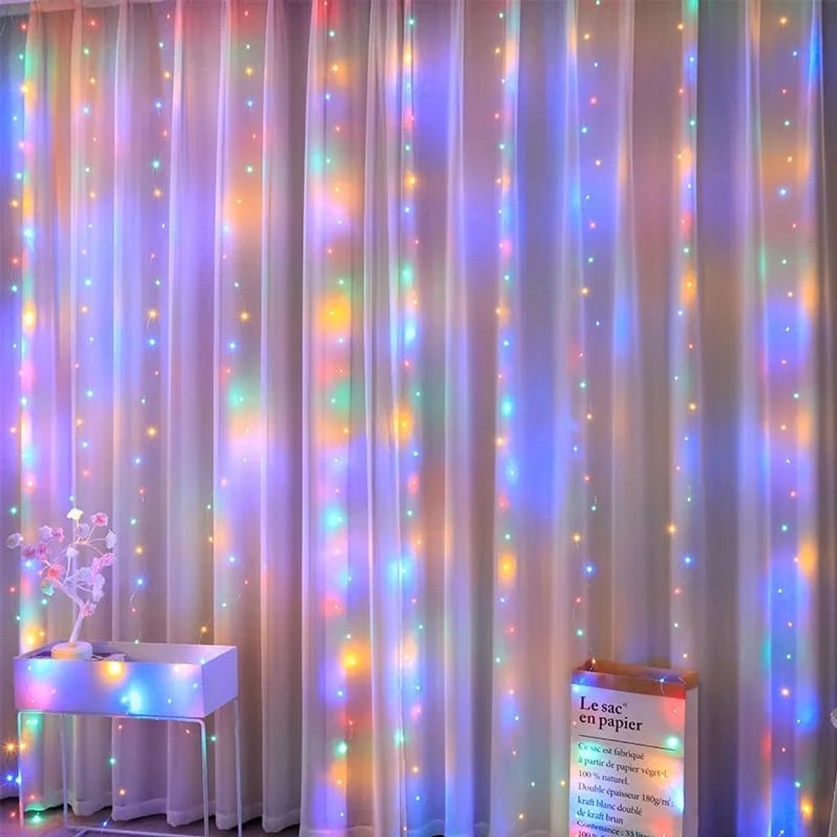 GENERICO - CORTINA LED 3X2 MTS 320 MULTICOLOR BODA EVENTO NAVIDAD