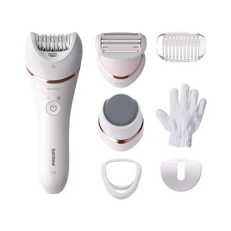 PHILIPS - Depiladora Philips Epilator Serie 8000 Bre730/00 Ceramica Blanco