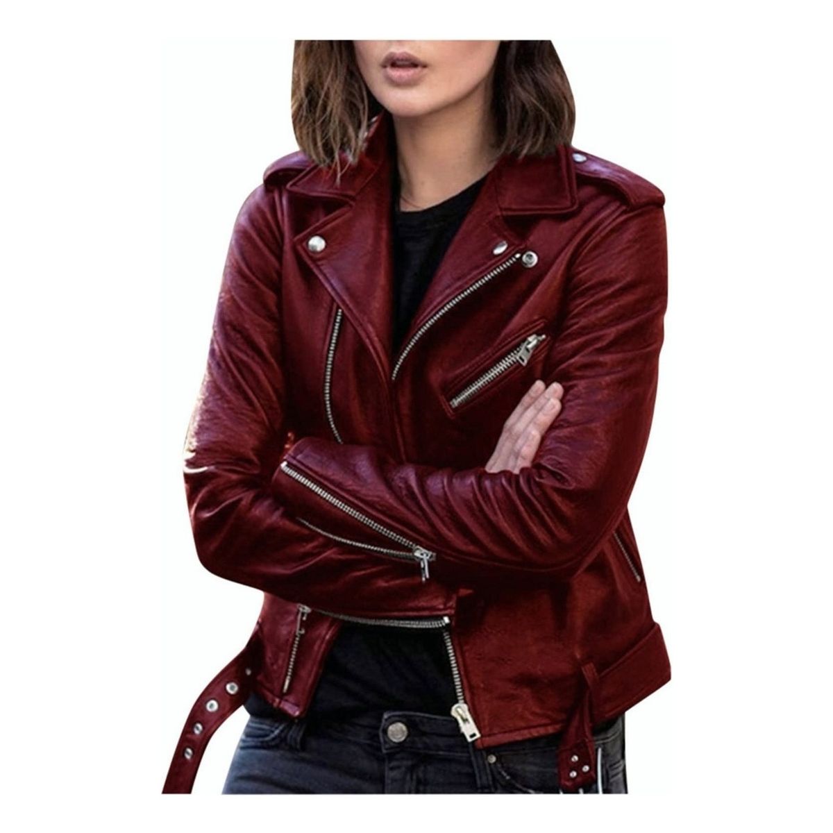 KEEJOIN - Chaqueta parka mujer impermeable cortaviento-vino rojo