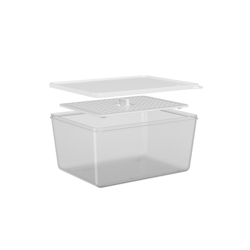 COZA - Contenedor de Plastico 2.2L Con Rejilla Coza Blanco