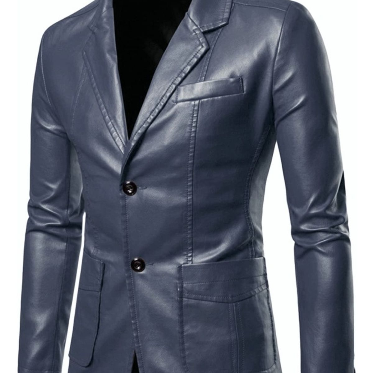 KEEJOIN - Chaqueta Traje parka nieve hombre cortaviento cuero artificial-azul