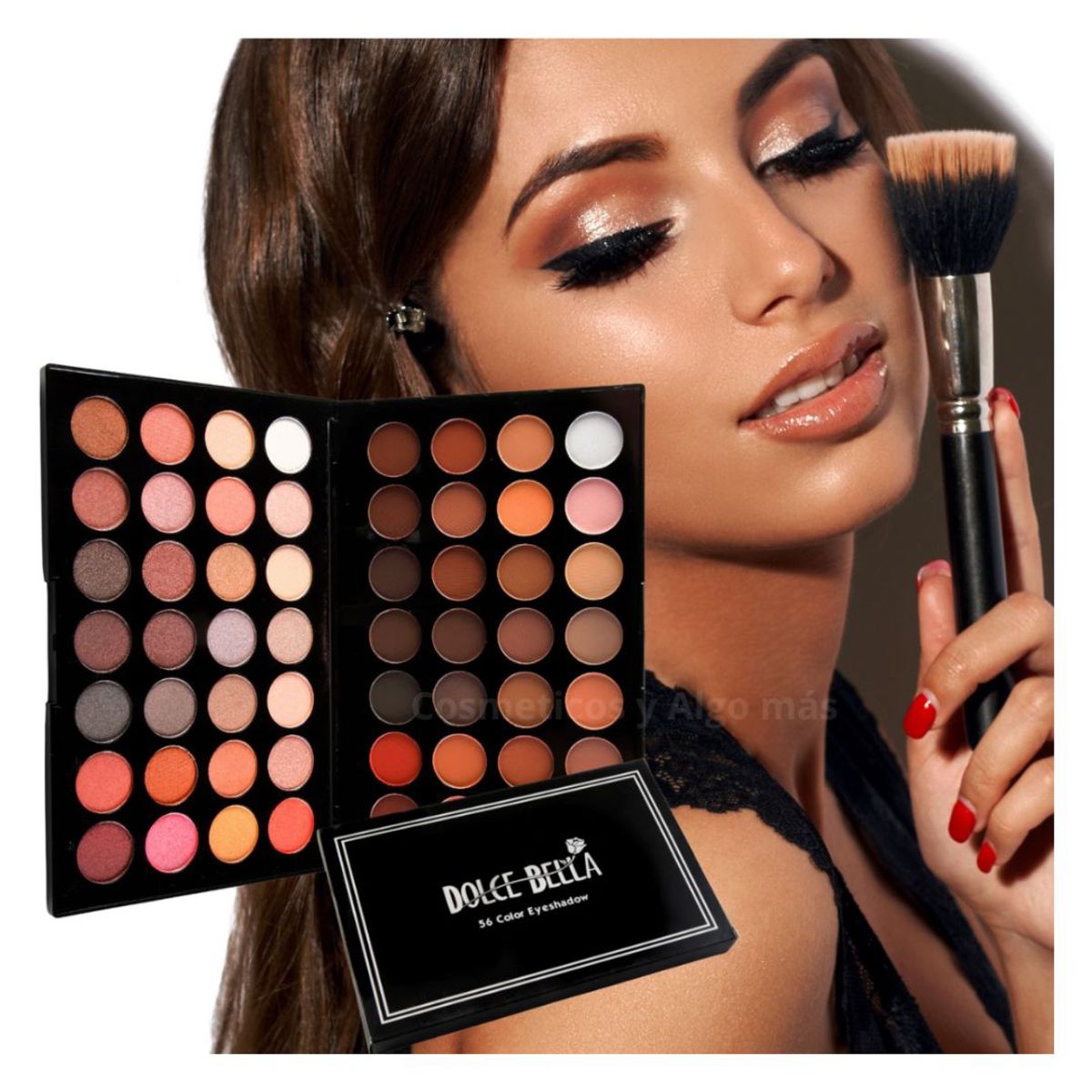 DOLCE BELLA - Paleta de sombras 56 tonos, 28 mattes y 28 shimmer