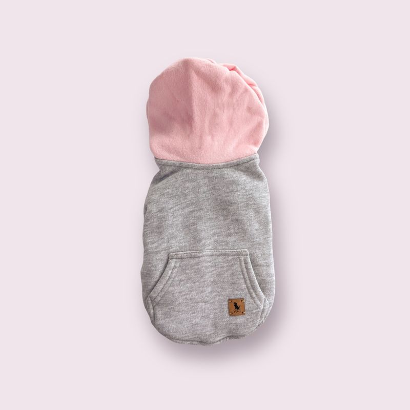 SUSU - Poleron Rosado-Gris mascotas pequeñas Talla M