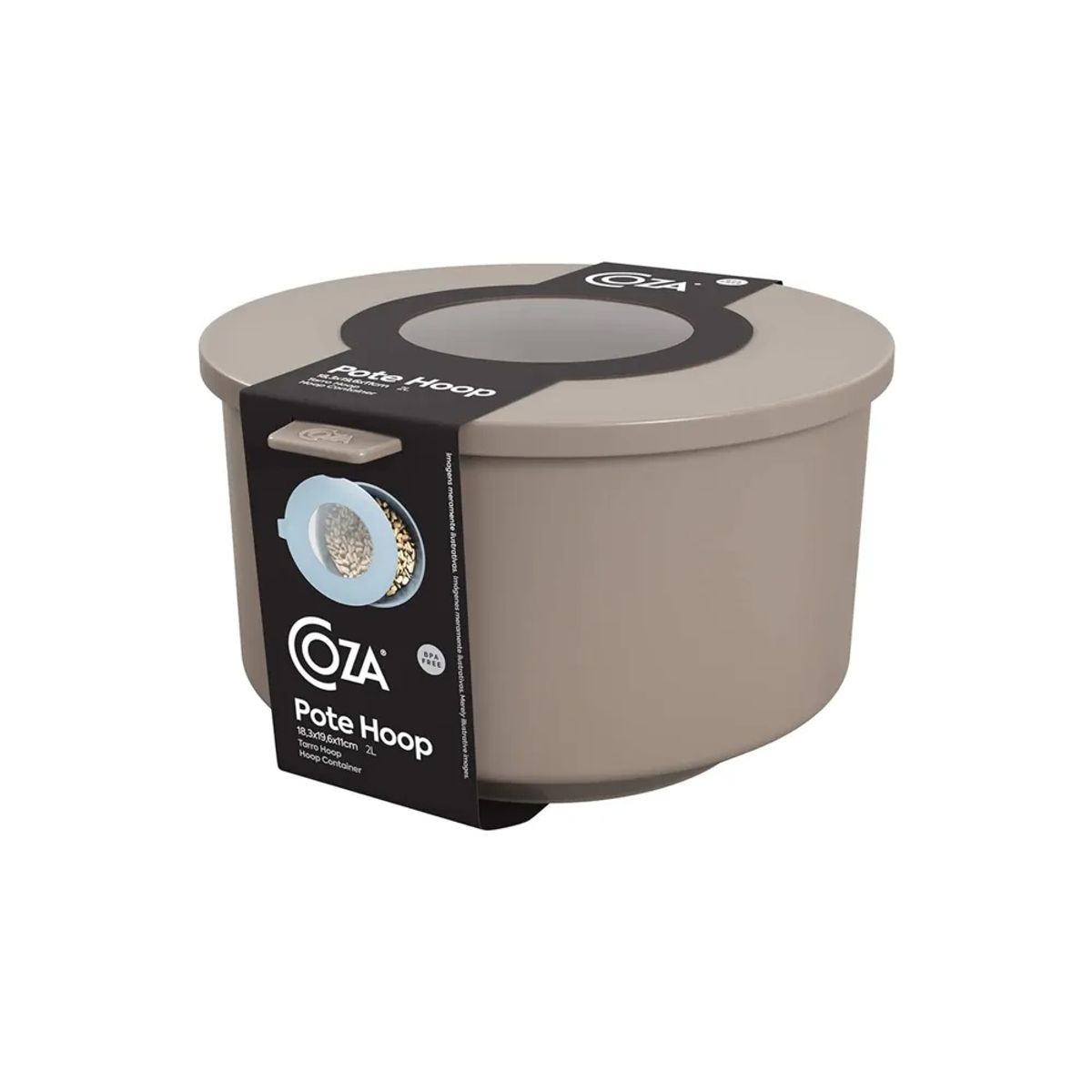 COZA - Contenedor de Plástico 1L Coza Gris