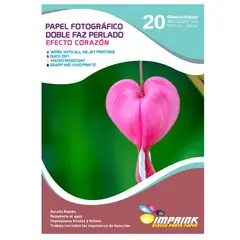 IMPRINK - Papel Foto Doble faz perlado efecto corazon A4 260g20H