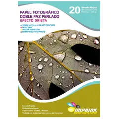 IMPRINK - Papel Foto Doble perlado efecto grieta Glitter A4260g20H…